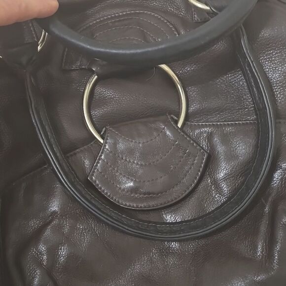 Bulga Large Satchel Bag in chocolate brown Made in Italy - Picture 3 of 9